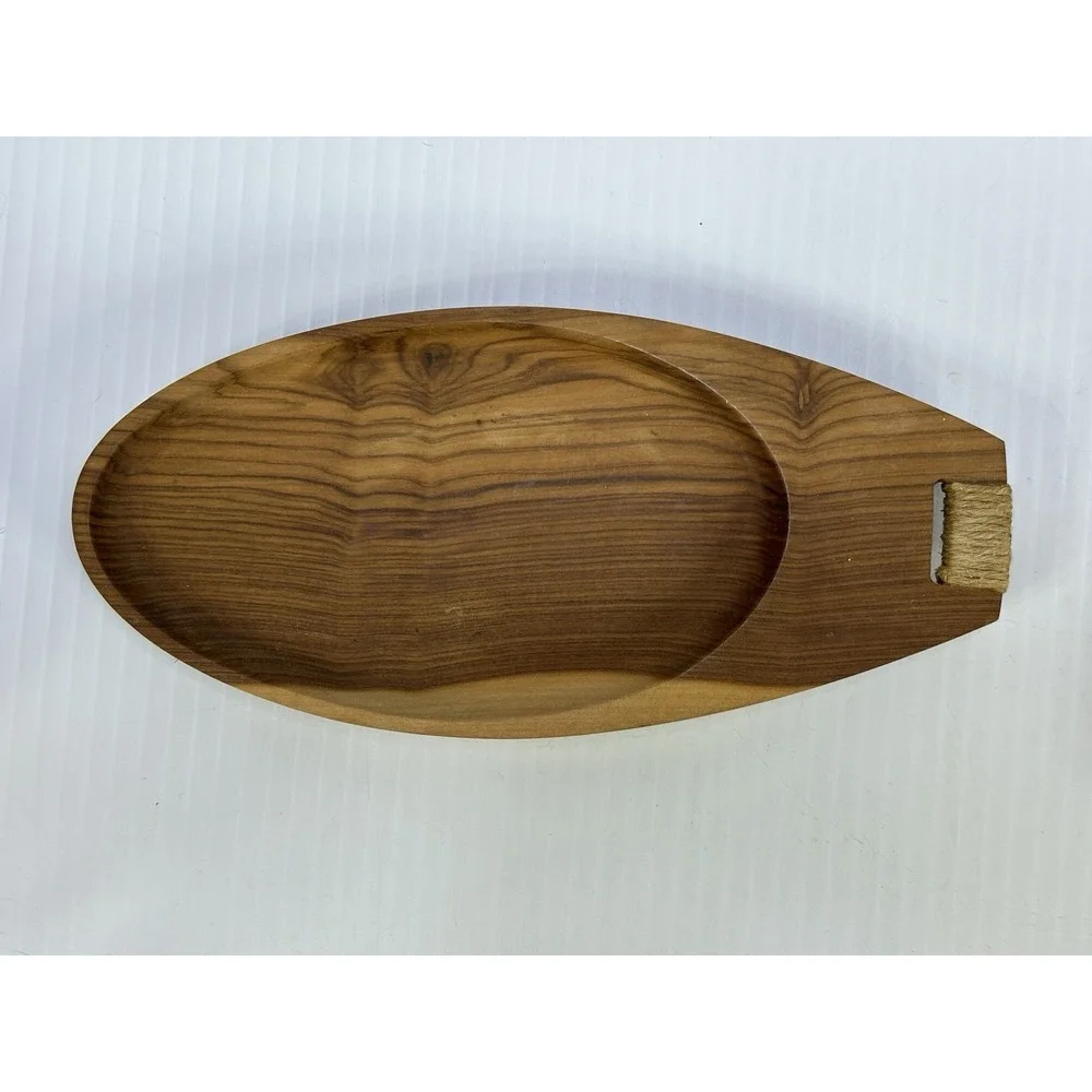 Vintage Teak Wood Snack Trays Set of 4 Atomic MCM‎ Original Label